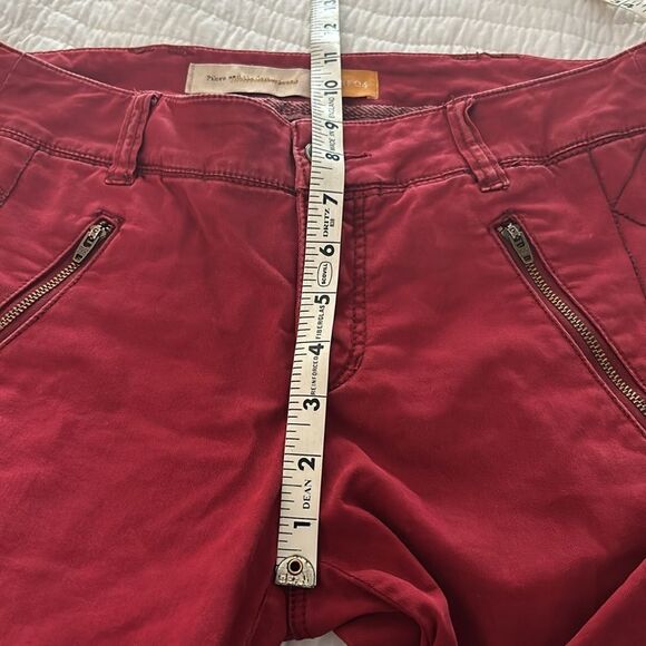 Anthropologie Pilcro and the letter press red pants with zippers at ankles 4 - Picture 8 of 11